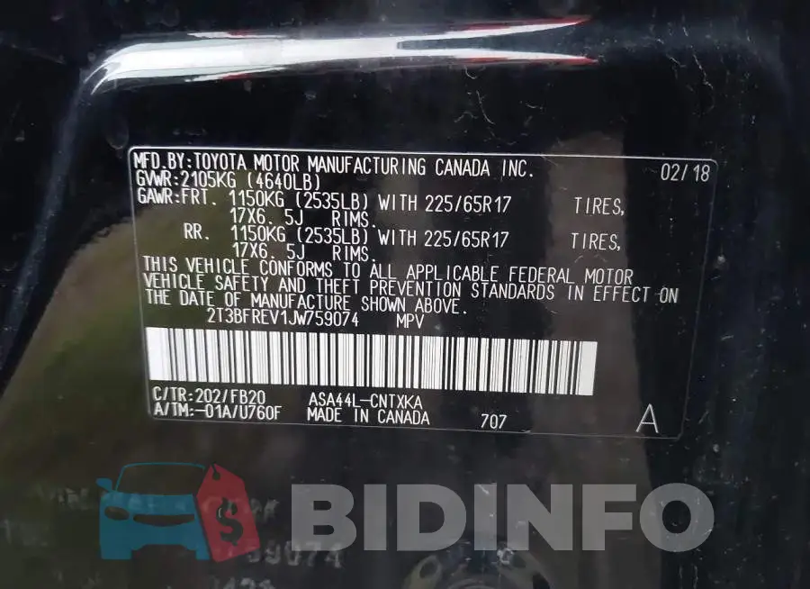 2T3BFREV1JW759074 Photo# 9
