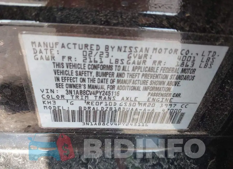 3N1AB8CV4PY245116 Photo# 9