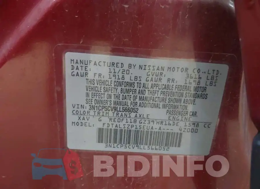 3N1CP5CV9LL566052 Photo# 9
