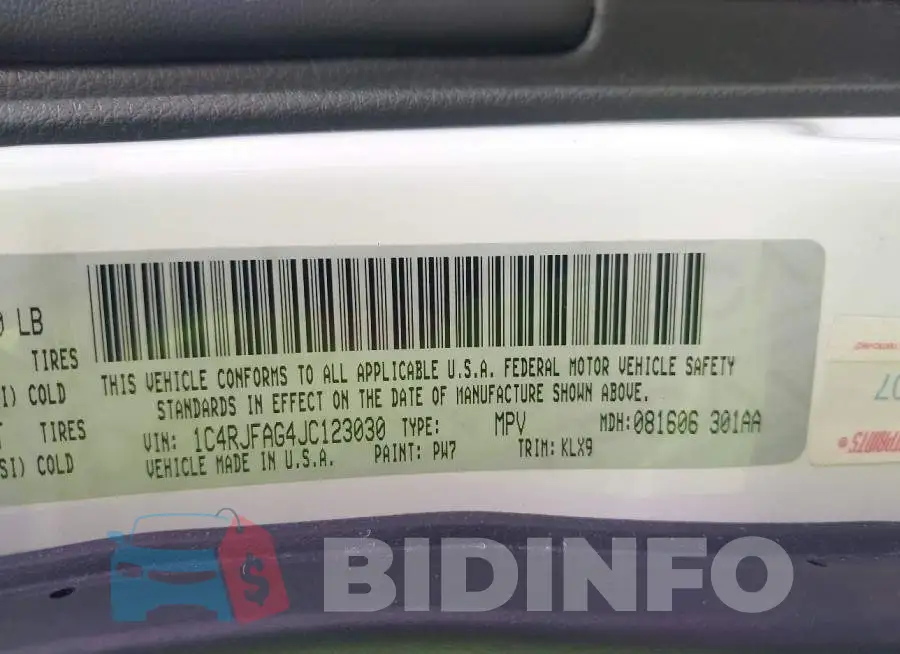1C4RJFAG4JC123030 Photo# 9