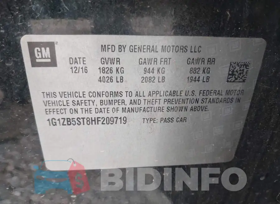 1G1ZB5ST8HF209719 Photo# 9