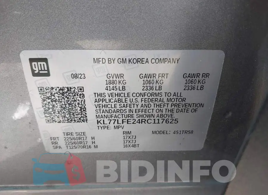KL77LFE24RC117625 Photo# 9