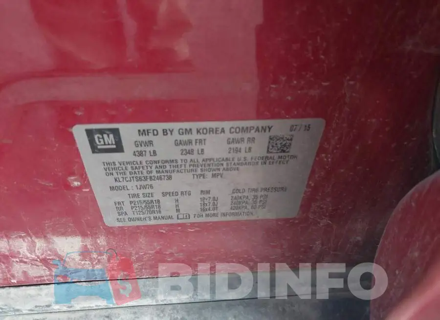 KL7CJTSB3FB246738 Photo# 9