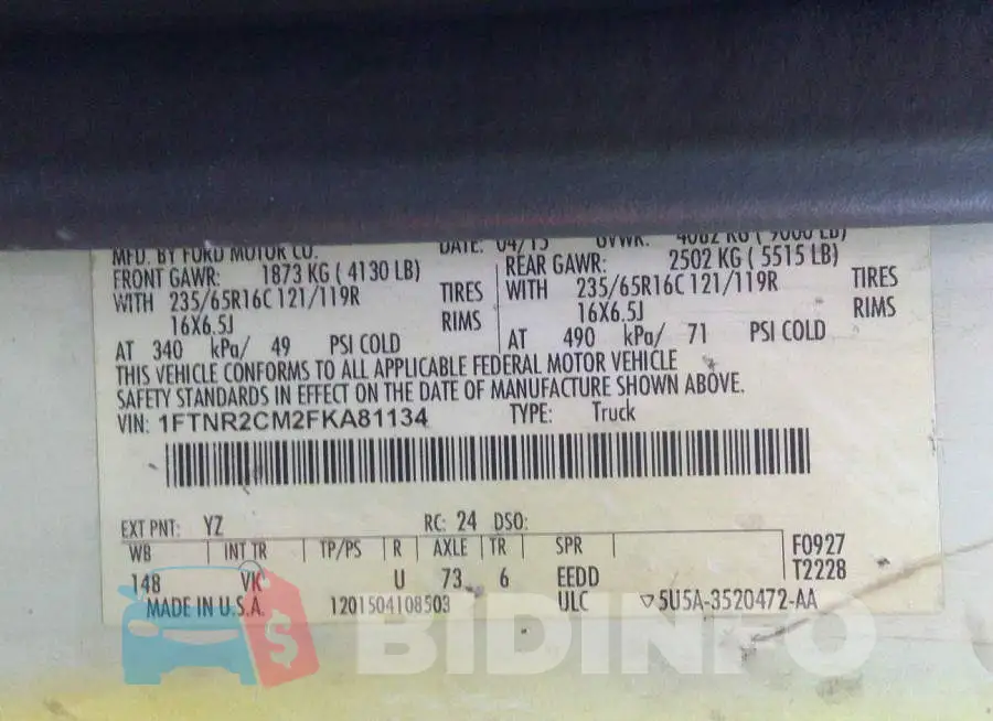 1FTNR2CM2FKA81134 Photo# 9