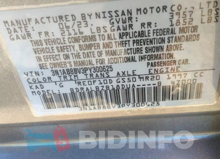 3N1AB8BV3PY300625 Photo# 9