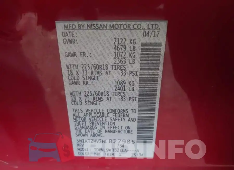 5N1AT2MV2HC827985 Photo# 9