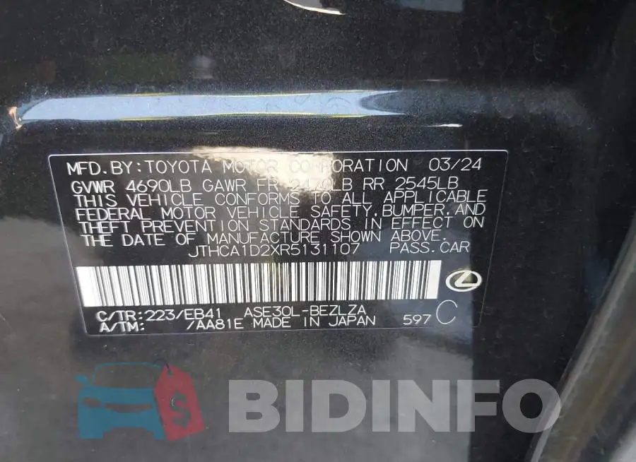 JTHCA1D2XR5131107 Photo# 9