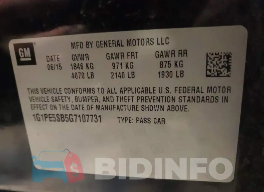 1G1PE5SB5G7107731 Photo# 9