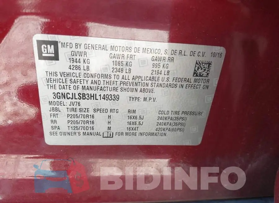 3GNCJLSB3HL149339 Photo# 9