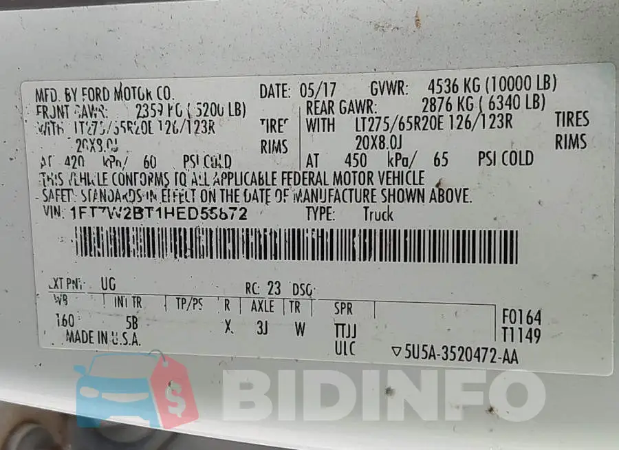 1FT7W2BT1HED55872 Photo# 9