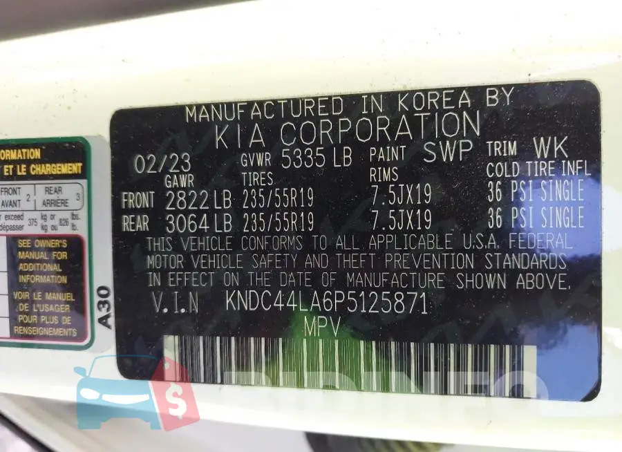 KNDC44LA6P5125871 Photo# 9