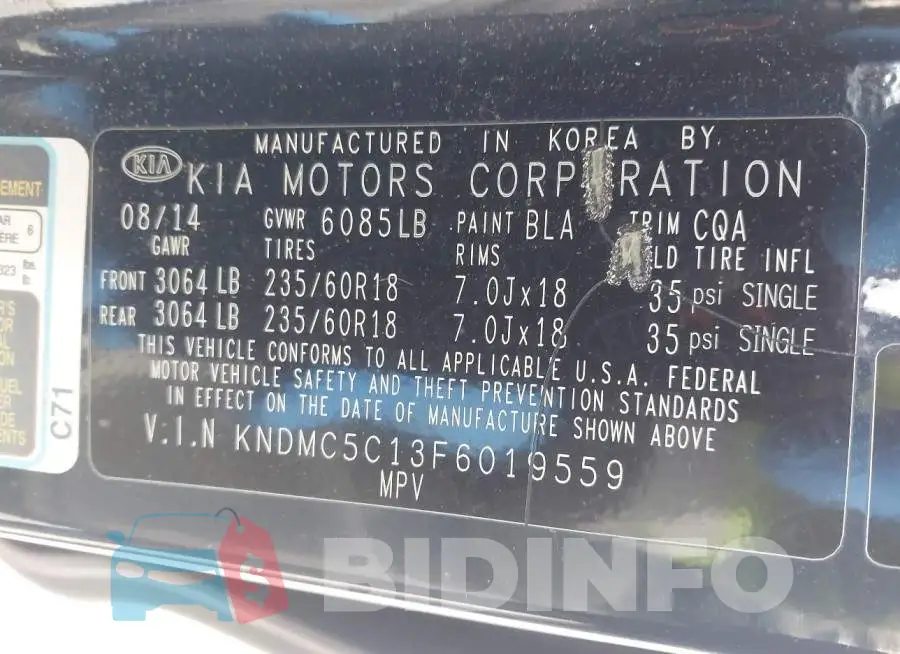 KNDMC5C13F6019559 Photo# 9