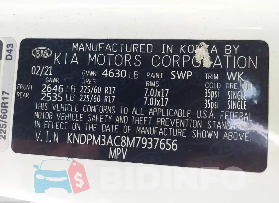 KNDPM3AC8M7937656 Photo# 9