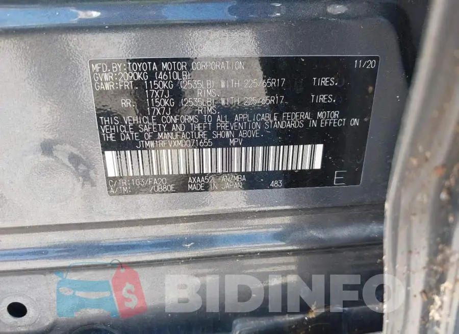 JTMW1RFVXMD071655 Photo# 9