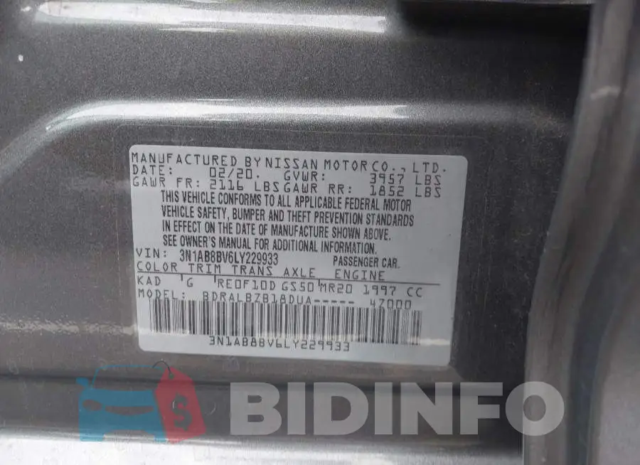 3N1AB8BV6LY229933 Photo# 9