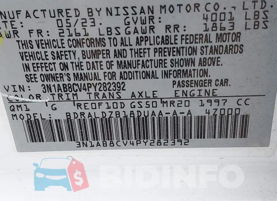 3N1AB8CV4PY282392 Photo# 9