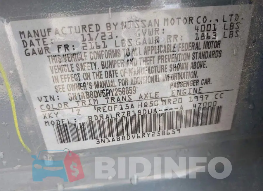 3N1AB8DV6RY258659 Photo# 9