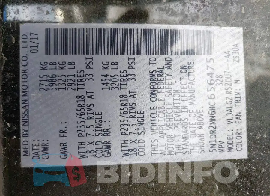 5N1DR2MN6HC656475 Photo# 9