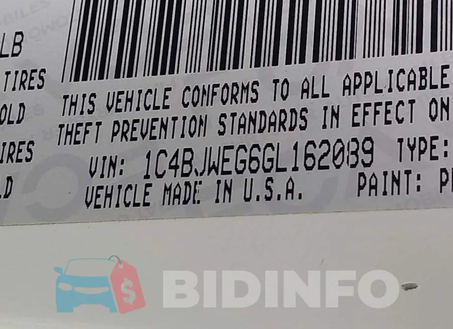 1C4BJWEG6GL162089 Photo# 9