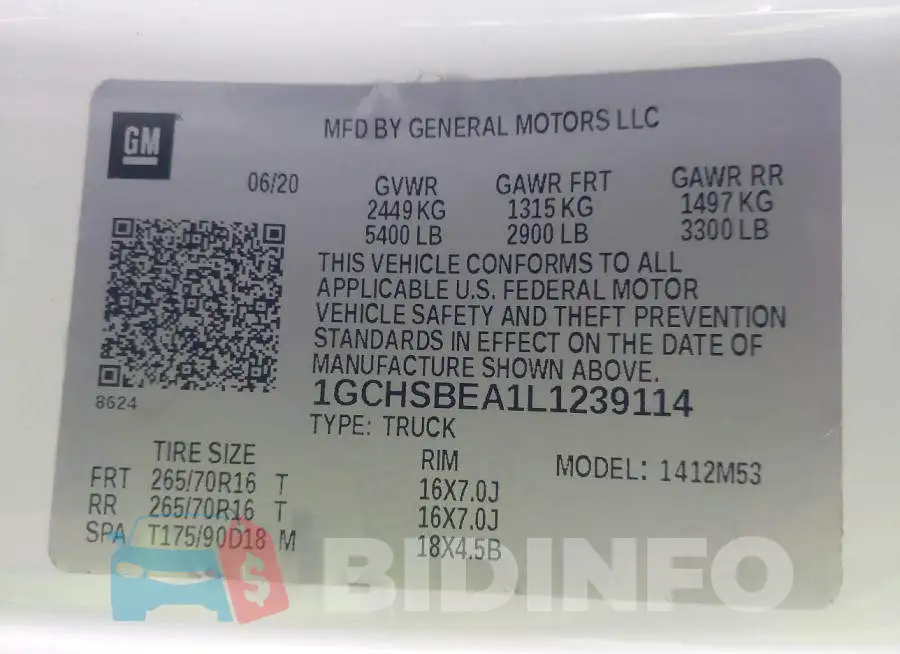 1GCHSBEA1L1239114 Photo# 9