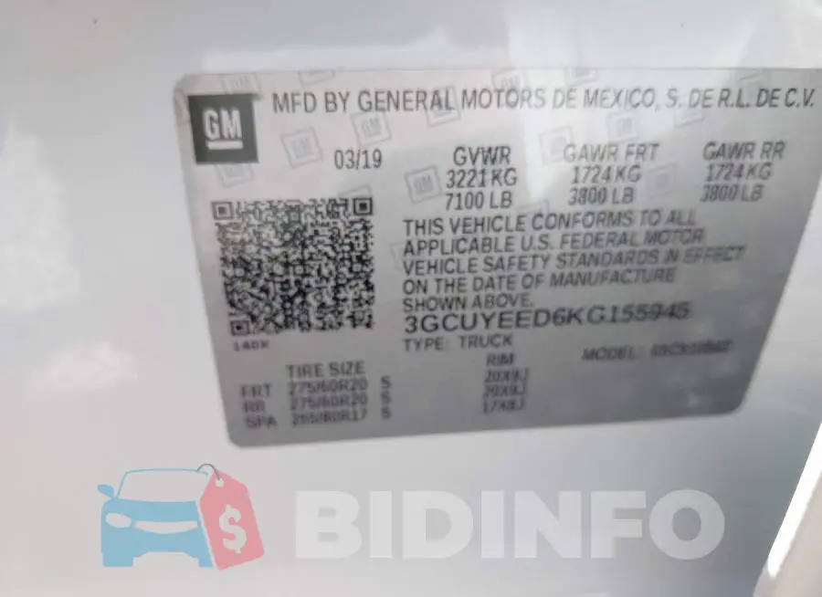 3GCUYEED6KG155945 Photo# 9