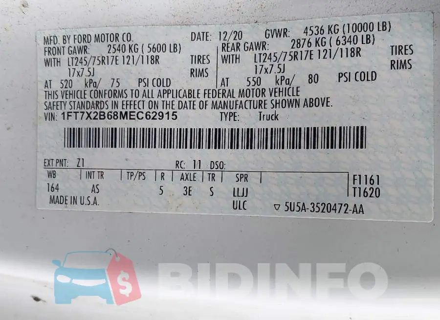 1FT7X2B68MEC62915 Photo# 9