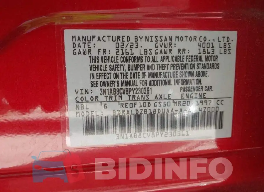 3N1AB8CV8PY230361 Photo# 9