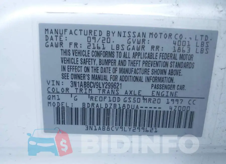 3N1AB8CV9LY299621 Photo# 9