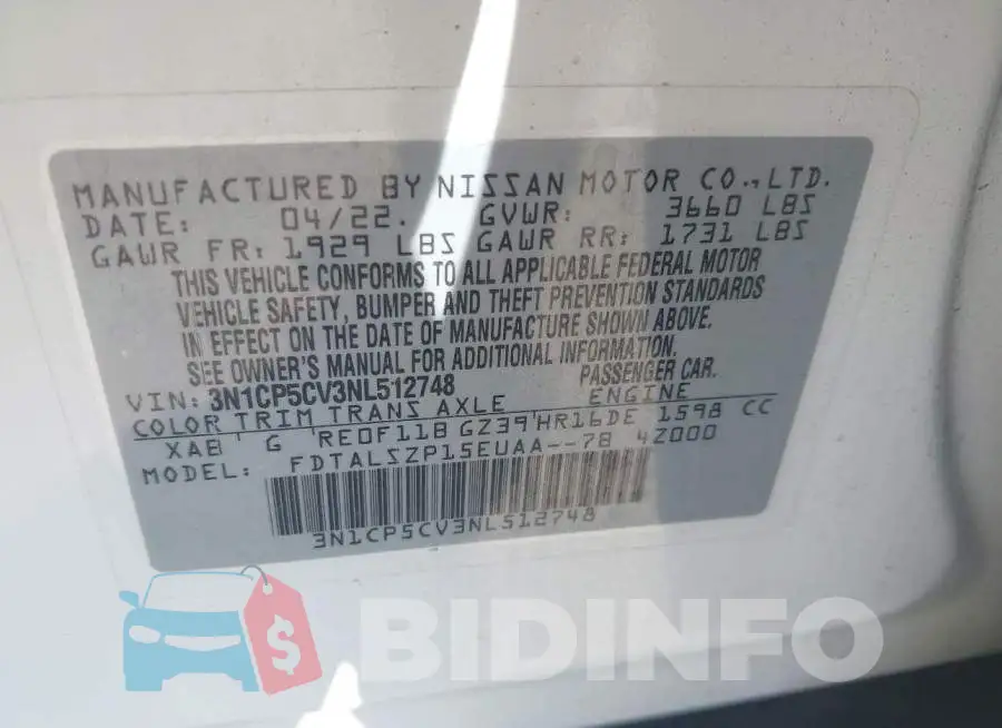3N1CP5CV3NL512748 Photo# 9