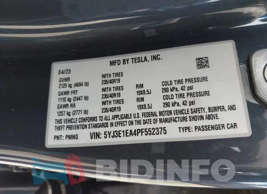 5YJ3E1EA4PF552375 Photo# 9