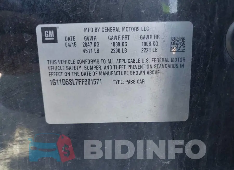 1G11D5SL7FF301571 Photo# 9