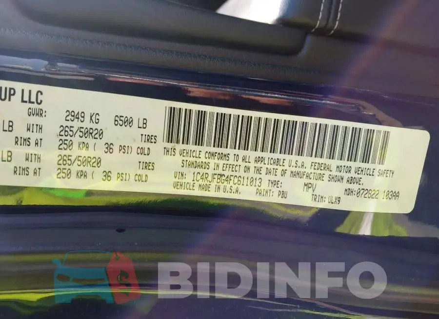 1C4RJFBG4FC611013 Photo# 9