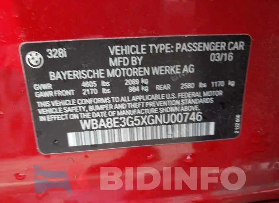 WBA8E3G5XGNU00746 Photo# 9