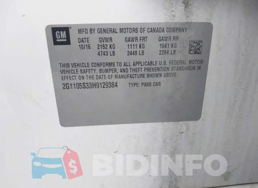 2G1105S33H9129384 Photo# 9