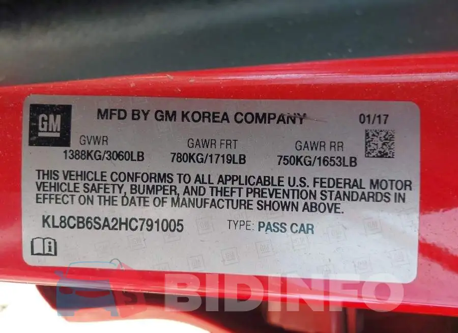 KL8CB6SA2HC791005 Photo# 9