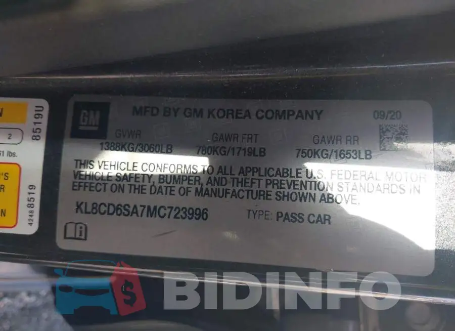 KL8CD6SA7MC723996 Photo# 9