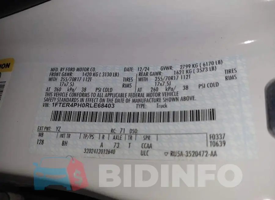 1FTER4PH0RLE68403 Photo# 9