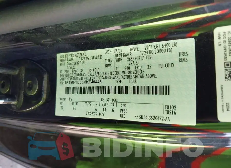 1FTMF1E55NKE48448 Photo# 9