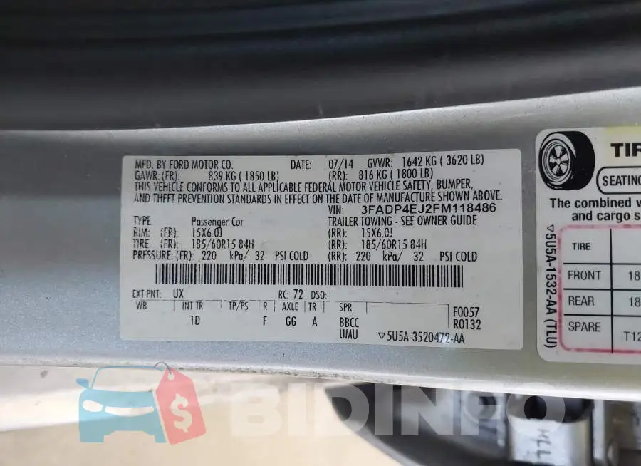 3FADP4EJ2FM118486 Photo# 9