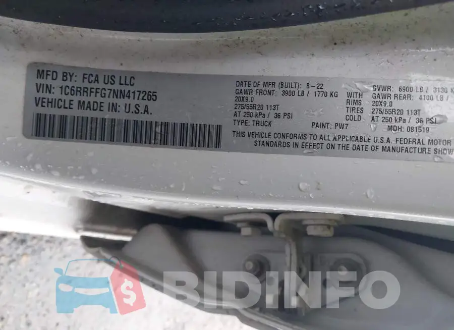 1C6RRFFG7NN417265 Photo# 9