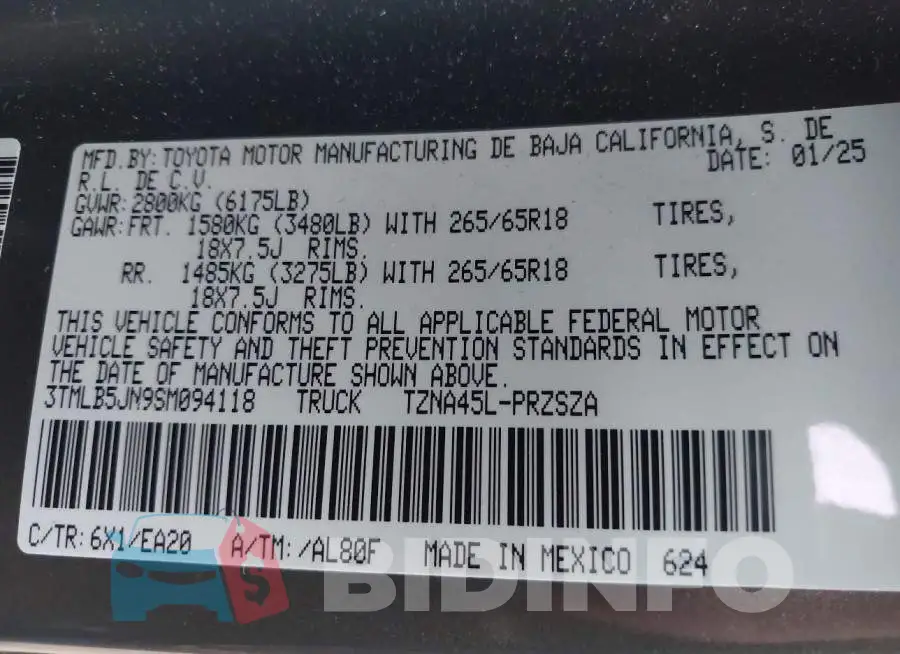 3TMLB5JN9SM094118 Photo# 9