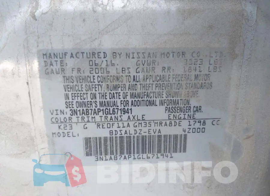 3N1AB7AP1GL671941 Photo# 9