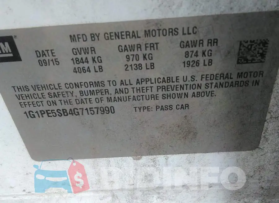 1G1PE5SB4G7157990 Photo# 9