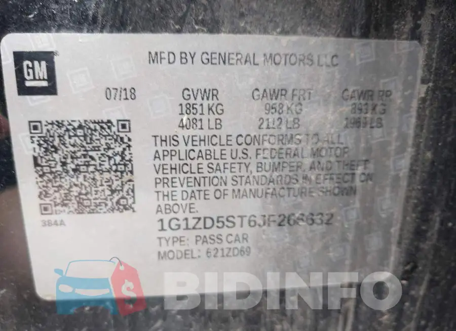 1G1ZD5ST6JF266632 Photo# 9