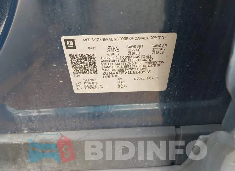 2GNAXTEV1L6140518 Photo# 9