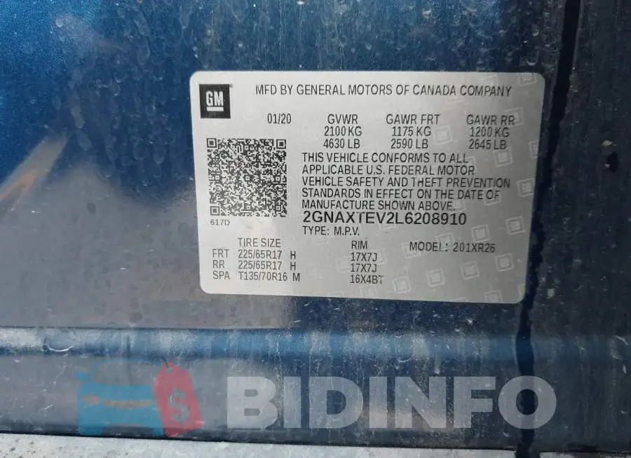 2GNAXTEV2L6208910 Photo# 9