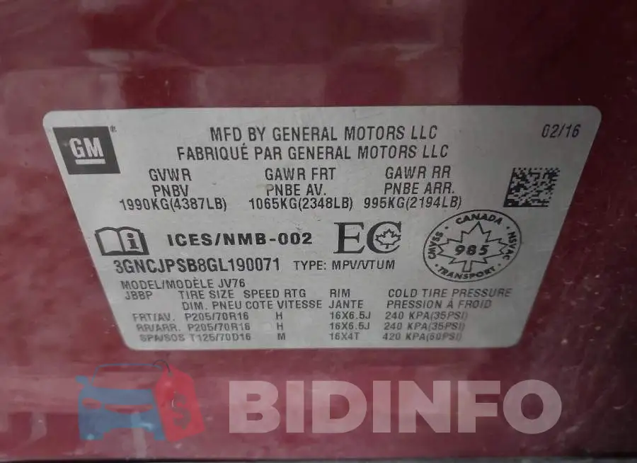 3GNCJPSB8GL190071 Photo# 9