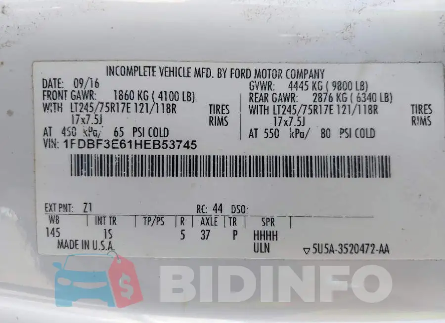 1FDBF3E61HEB53745 Photo# 9