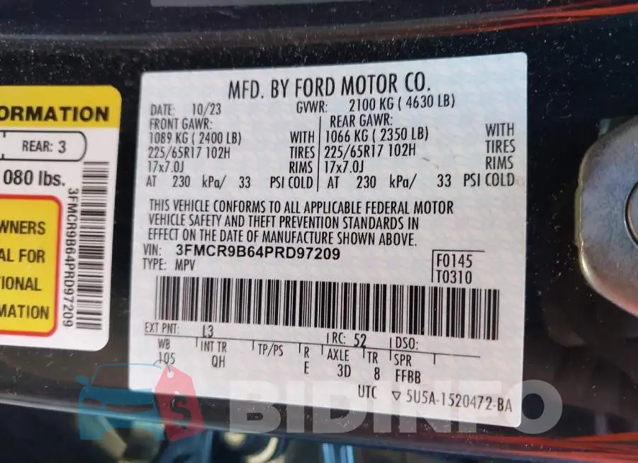3FMCR9B64PRD97209 Photo# 9