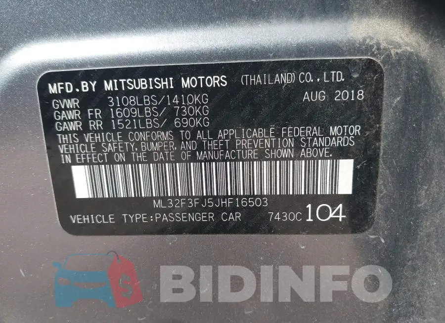 ML32F3FJ5JHF16503 Photo# 9